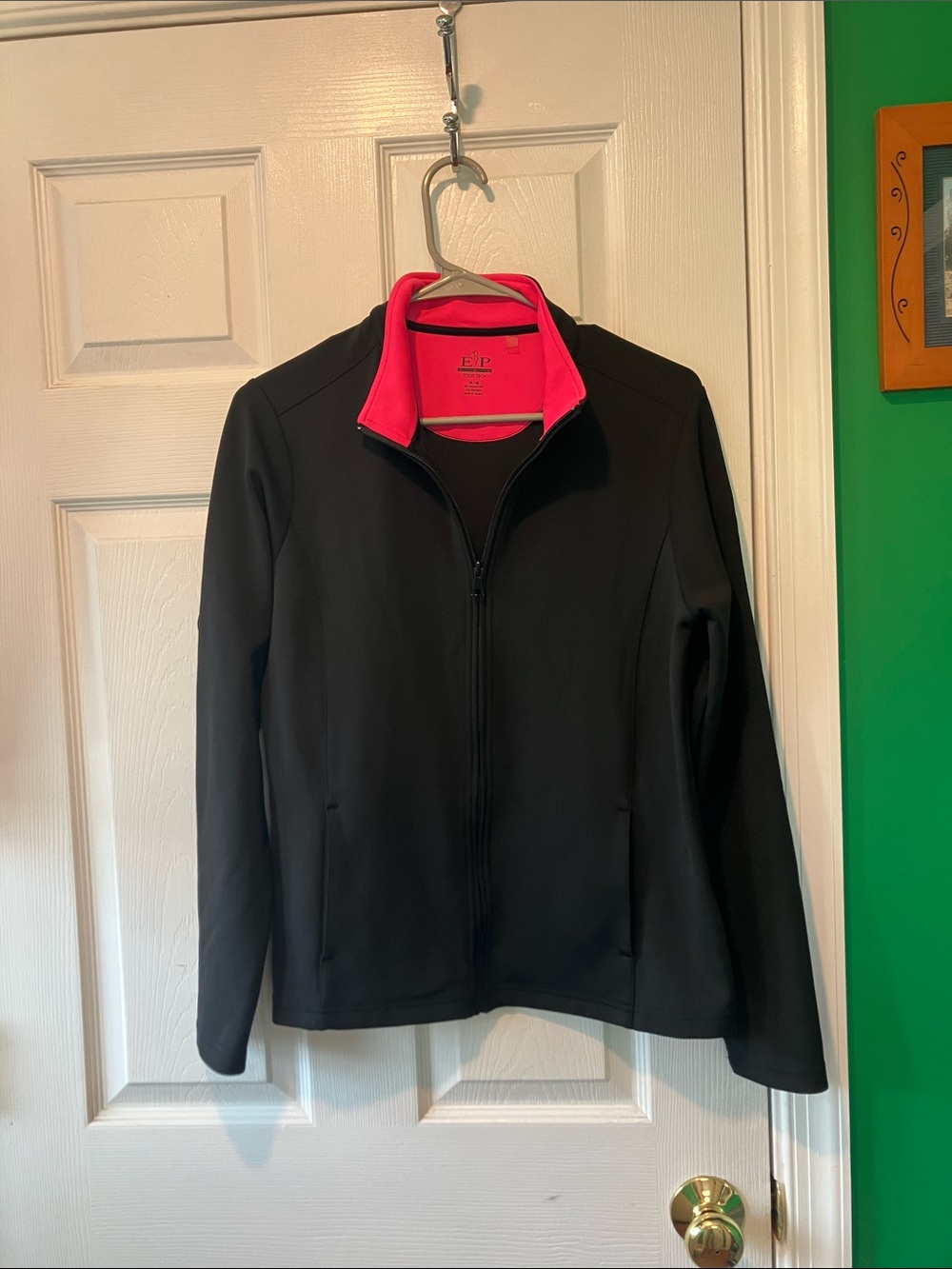 EP Pro tour tech Black Utility Jacket with Pink Contrast Collar golf full zip m